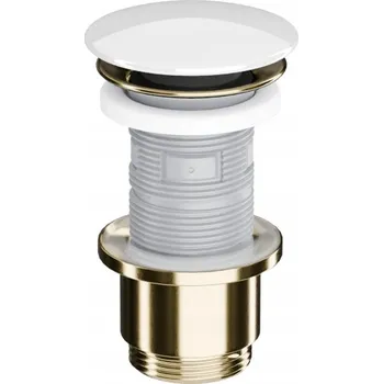 Sifon Excellent Umyvadlová výpusť klik-klak, zlatý lesk, bílé víčko