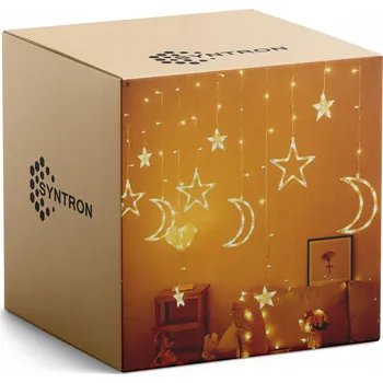 Vánoční dekorace SVĚTELNÝ ZÁVĚS LED girlanda VLOČKY světýlka na okno vánoční závěsné 3m