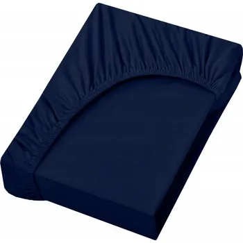 Prostěradlo PROSTĚRADLO S GUMOU LUXURY BAVLNĚNÝ SATÉN 180X200CM TMAVĚ MODRÉ