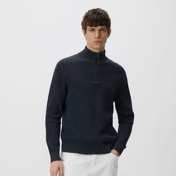 Pánský svetr Reserved - Svetr s rolákem na zip - tmavomodrá - 221FT-59M - 221FT-59M-L