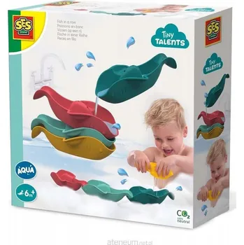 Hračka pro nejmenší SES Creative Tiny Talents Rybičky v řadě Zvířátko do koupele Pestrobarevné