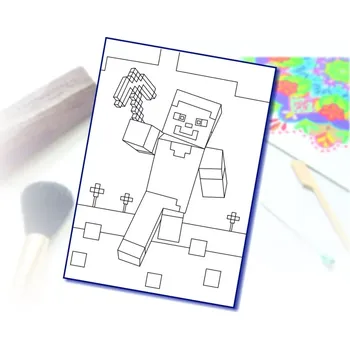 Šablona na pískování minecraft Steve s krumpáčem A4