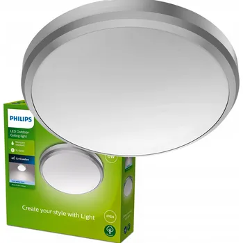 Zahradní lampa Stropní Svítidlo LED 6W 640lm 4000K IP54 Vodotěsná Niklová Philips