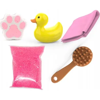 Hračka pro nejmenší Šmudlíci ve vaně - Sada do koupelny - pejsek + bláto + 5 doplňků