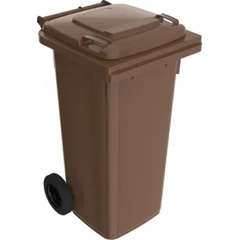 Popelnice Plastová popelnice HNĚDÁ, 120 litrů