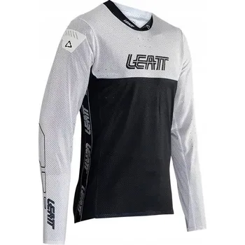 cyklistický dres LEATT CYKLISTICKÝ DRES MTB GRAVITY 4.0 JERSEY WHITE BÍLÁ/ČERNÁ L