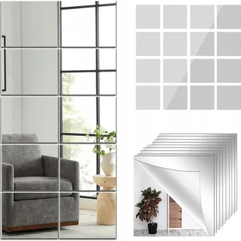 Zrcadlo 10x samolepicí zrcadlové samolepky zrcadlo nalepovací obklad sada