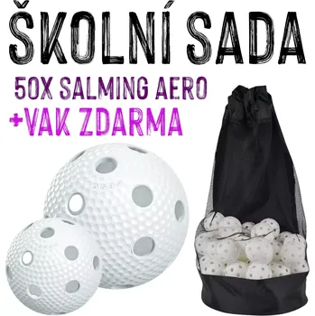 Florbalový míček ŠKOLNÍ SADA - 50x Florbalový míček Salming AERO, bílá