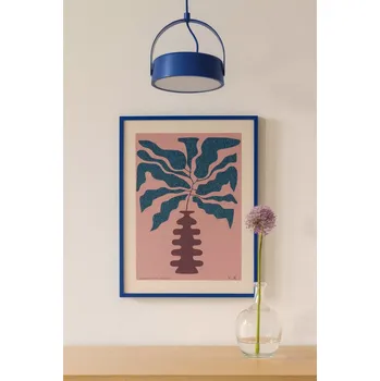 Dekorativní svítidlo Hübsch Stage Modré kovové závěsné LED světlo