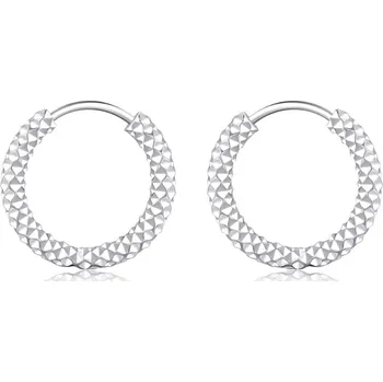 Náušnice Atreya Stříbrné kruhové náušnice Diamond cut Hoops Množství: 1 samostatný kus