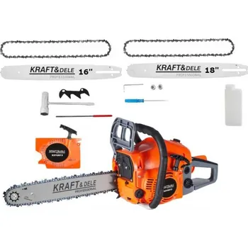 Pila Kraft&Dele KD10613 řetězová benzinová pila 5,9HP 16"+18" - II. Jakost