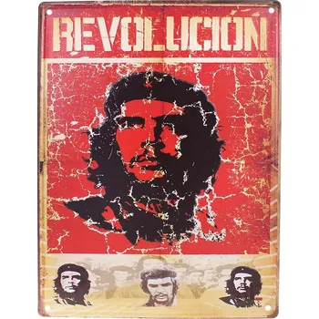 Plechová cedule Kovová Tabule Che Guevara Revolucion 40x30cm (Kovová cedule s podobiznou revolucionáře Che Guevaru)