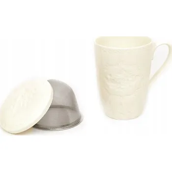 KRÉMOVÝ LOUHOVAČ ČAJE HRNEK 400ml ECRU