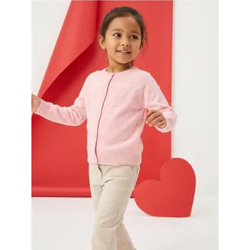 Dětská móda Sinsay - Bavlněný svetr se zapínáním na knoflíky - pastelová růžová - 678DY-03X - 678DY-03X-134