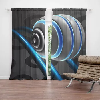 Závěs Sablio Závěs Modrá koule: 2ks 140x250cm