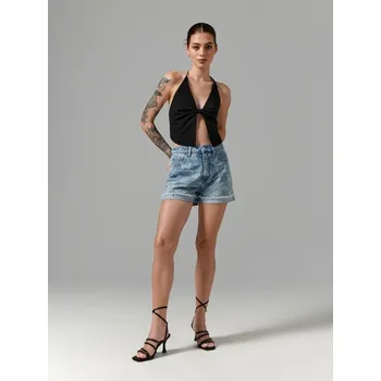 Dámské kraťasy Sinsay - Vzorované džínové kraťasy - modrá - 0353U-50J - 0353U-50J-38