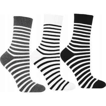 Dámské ponožky Dlouhé dámské Ponožky MORAJ žebrované Ponožky s proužky, 3 páry, velikost 38-41