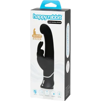 Vibrátor Happyrabbit G-spot - vodotěsný vibrátor na baterie s hůlkou (černý)