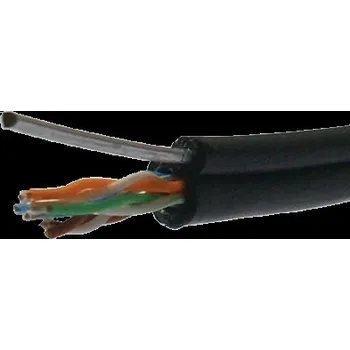 Kabel Datacom 1106 UTP, drát, Cat5e, 305m, černý DATACOM UTP drát Cat5e 305m samonosný OUTDOOR blk