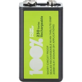 Článková baterie GP PEAK POWER Nabíjecí Baterie 9V 6F22 100% 230 mAh