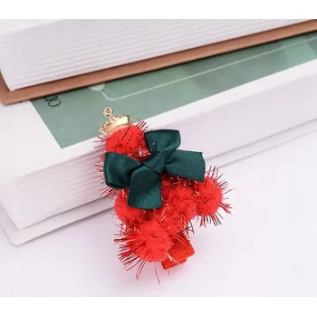 VÁNOČNÍ OZDOBY DO VLASŮ SPONKY S VÁNOČNÍM STROMEČKEM A MAŠLIČKAMI ČERVENÉ A ZELENÉ