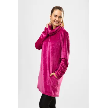 Dámské šaty Sametové mikinové šaty Maven růžové Velikost: M-L