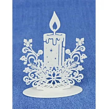 Svícen UNI Svíčka na podstavci vzor. 1 Barva: bílá