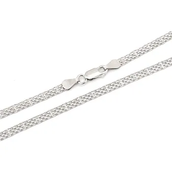 Řetízek Dámský stříbrný řetízek bismark 50 cm STRR0360F