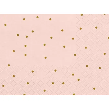 Papírový ubrousek Ubrousky s puntíky 33x33 cm 20 kusů růžové