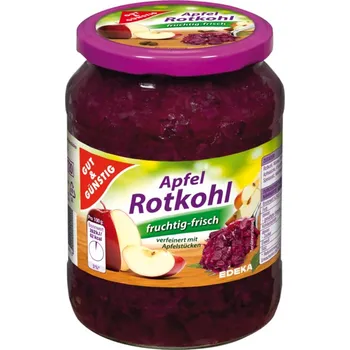 konzervovaná zelenina Edeka Lahůdkové červené zelí s jablkem 680 g