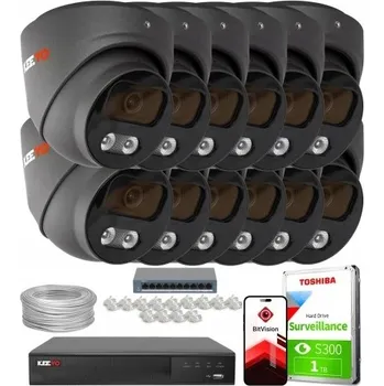 IP kamera Sada domácího a firemního IP monitoringu KEEYO 12x LV-V-IP8M25DF-G-II 8 Mpx s mikrofonem