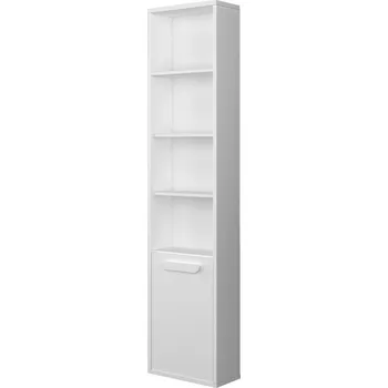 regál Vysoký policový regál s dvířky Single - bílý