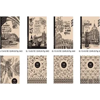 Ozdobný zápisník 113x165 mm, 120 listů, linkovaný FRESH