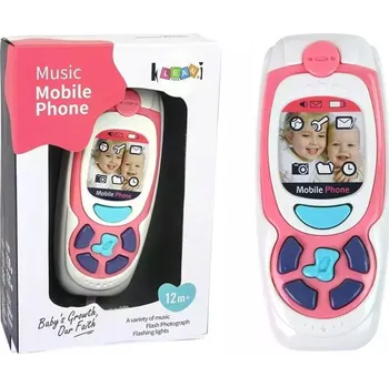 Hračka pro nejmenší Telefon pro děti LEAN Toys 16 cm x 21 cm růžový