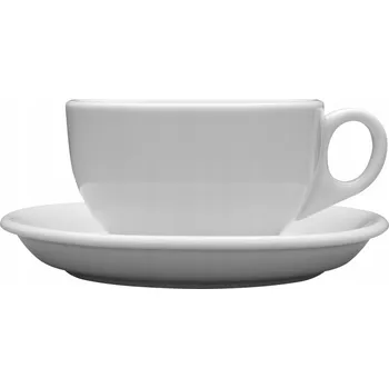 LUBIANA AMERYKA Šálek S Podšálkem na Kávu Čaj Bílý 200 ml/14,5 cm