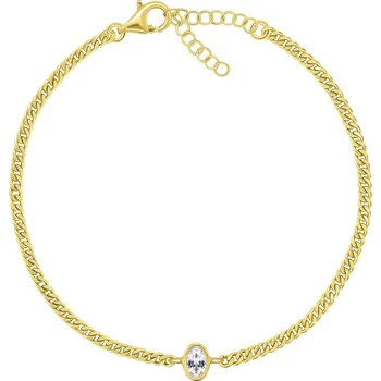 Módní doplněk Brilio Silver Jemný pozlacený náramek s oválným zirkonem BRC113Y + 2 měsíce na vrácení zboží