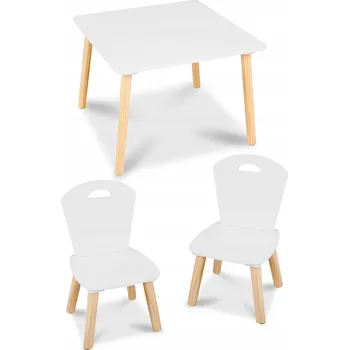 Jídelní set Dětská dřevěná sada: stolek + 2 židle