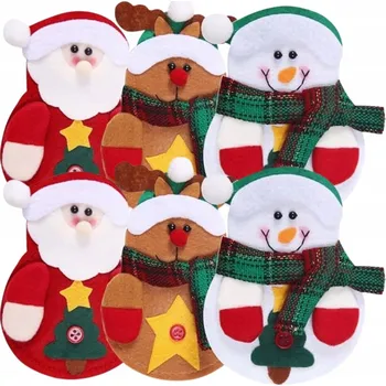 Vánoční dekorace 6x POUZDRO OBAL NA PŘÍBORY Vánoční Ozdoby na stůl DEKORACE