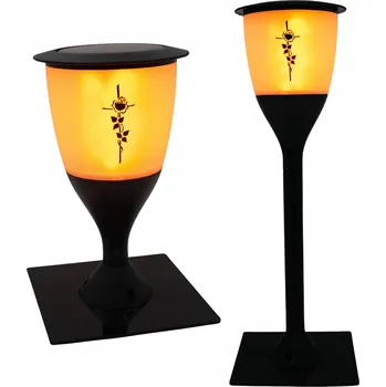 Smuteční dekorace HŘBITOVNÍ SVÍČKA SOLÁRNÍ LED lampion na hrob SOŠKA Hřbitov KŘÍŽ RŮŽE NÁHROBNÍ