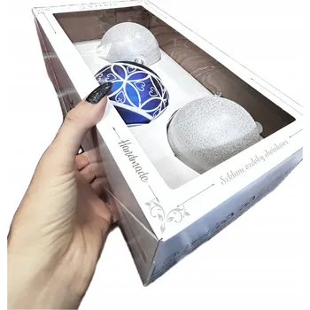 Vánoční dekorace Vánoční Koule zdobená sněhová vločka 10 cm 3 ks