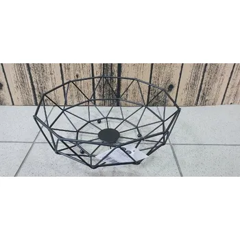 Obraz Košík na ovoce a potraviny kovový, černý Kulatý