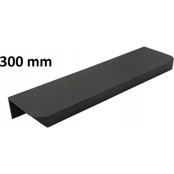 Nábytkové kování Nábytková úchytka hranová zaoblená U12 R9 černá anoda L-300 mm