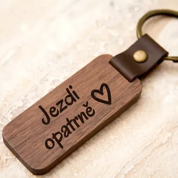 Ahome Krásná dřevěná klíčenka jezdi opatrně