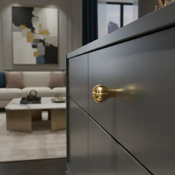 Nábytkové kování Poliplast Plastová úchytka knopka CROWN / Zlatá