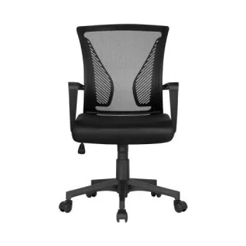 Kancelářské křeslo 591680, ergonomické otočné křeslo, manažerské křeslo, výškově nastavitelné, černé - A YAHEETECH