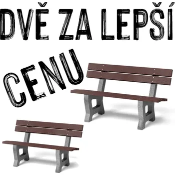 Zahradní lavice VÝHODNÁ SADA 2 ZA LEPŠÍ CENU - Venkovní lavička MÁŇA, recyklát