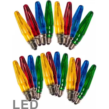 Žárovka Asteria LED Filament žárovky pro řetěz E10 14V 0,2W 20 ks mix barev