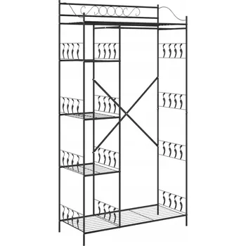 Šatní skříň Otevřená šatní skříň s policí Černá 100 x 43 x 188 cm Ocel