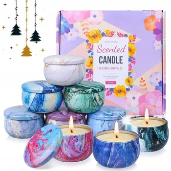 Svíčka VONNÉ SVÍČKY 9x PŘÍRODNÍ DOMÁCÍ SÓJOVÉ SVÍČKY VÁNOČNÍ DÁREK