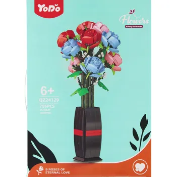 ostatní stavebnice STAVEBNICE KVĚTINY RŮŽE VĚČNÁ LÁSKA 756 DÍLŮ